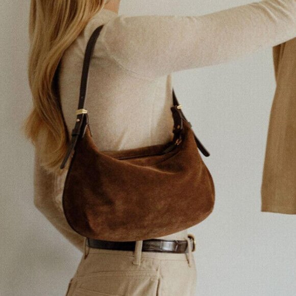 Genuine Cowhide Leather Shoulder Bag – Women's Classic Crossbody Handbag - Picture 1 of 9